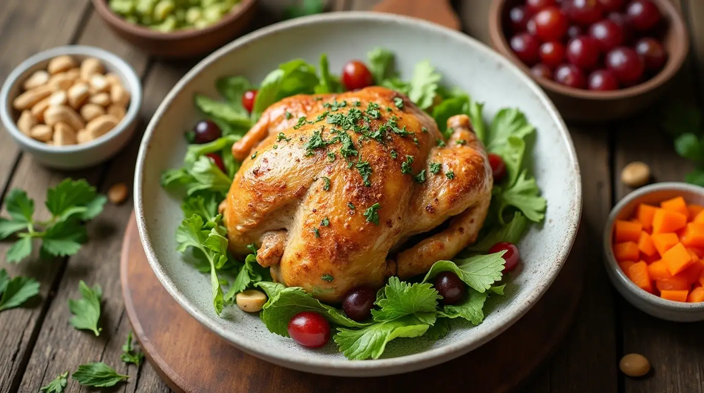 Rotisserie chicken salad with fresh herbs and add-ins